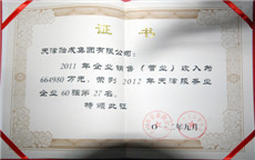 2012年天津服务业企业60强第27名-证书.jpg